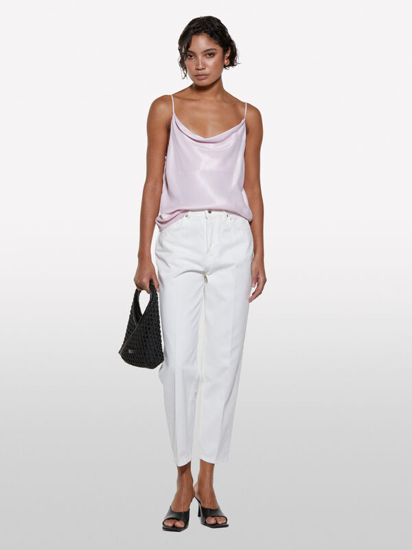Top rosa em cetim  Top rosa em cetim  - tops para mulher | Sisley