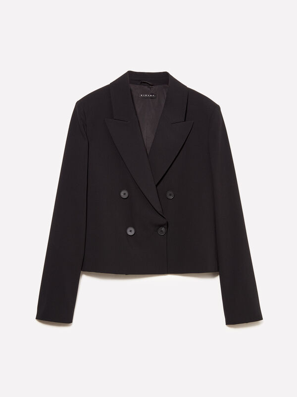 Blazer Spencer preto trespassado - blazers para mulher | Sisley