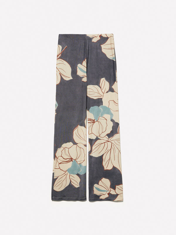 Calças estampadas multicolor Calças estampadas multicolor - calças de cintura subida para mulher | Sisley
