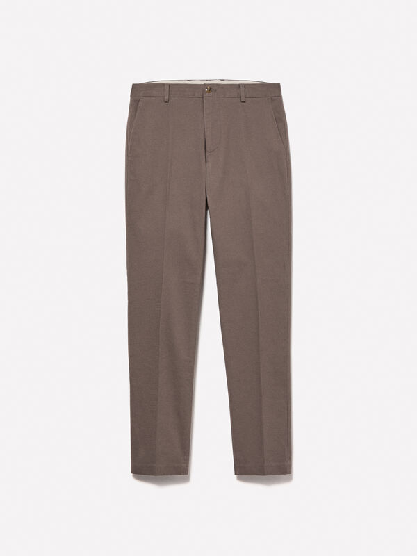 Calças chino marrom - calças slim para homem | Sisley