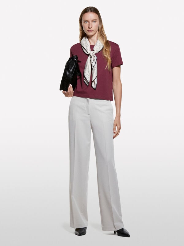 T-shirt boxy fit bordô T-shirt boxy fit bordô - t-shirt de manga curta para mulher | Sisley