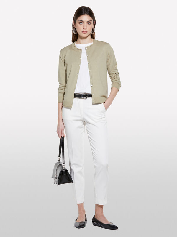 Chinos branco nata - calças chinos para mulher | Sisley