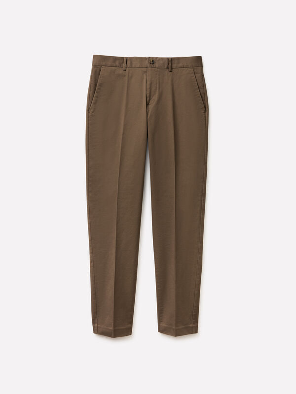 Chinos cor s&oacute;lida - cal&ccedil;as regular para homem | Sisley