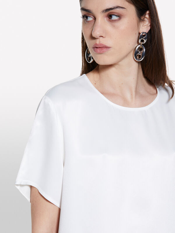 Blusa em cetim branco nata - blusas para mulher | Sisley