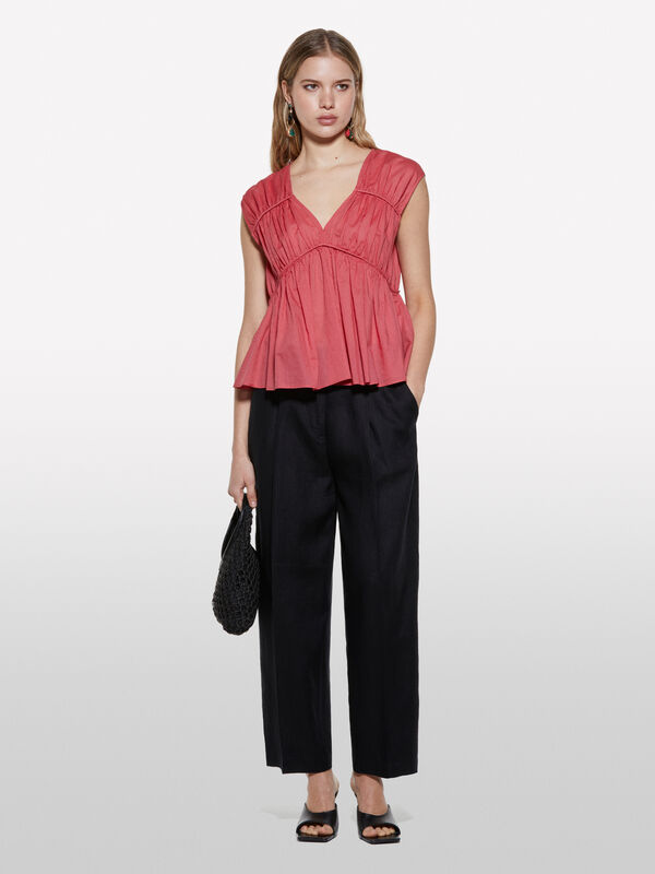 Top blush com franzido Top blush com franzido - tops para mulher | Sisley