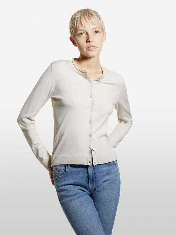 Cardigã regular fit bege - cardigãs para mulher | Sisley