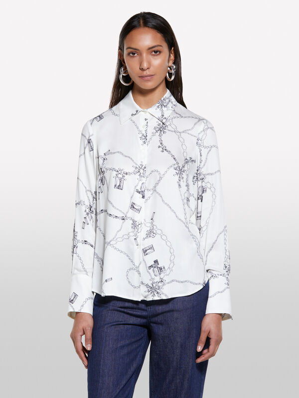 Camisa branco nata estampada - camisas para mulher | Sisley