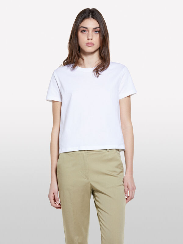 T-shirt boxy fit branca - t-shirt de manga curta para mulher | Sisley