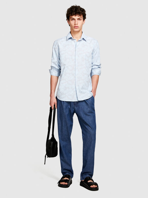 Calças em chambray - jeans regular para homem | Sisley
