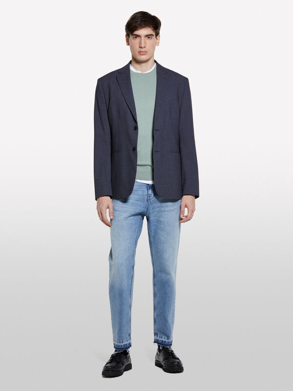 Camisola verde claro regular fit - camisolas gola redonda para homem | Sisley