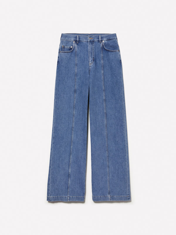 Jeans azul wide fit - jeans palazzo para mulher | Sisley
