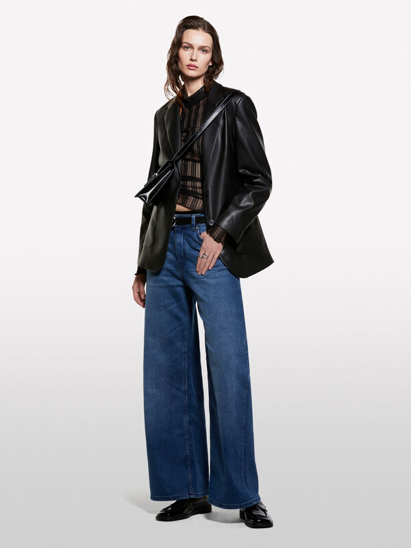 Jeans Style 72 wide fit azul - jeans palazzo para mulher | Sisley