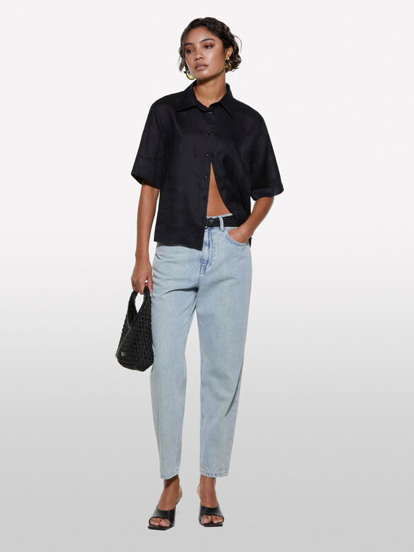 Jeans color Style 68 mom fit claro - jeans mom fit e boyfriend para mulher | Sisley