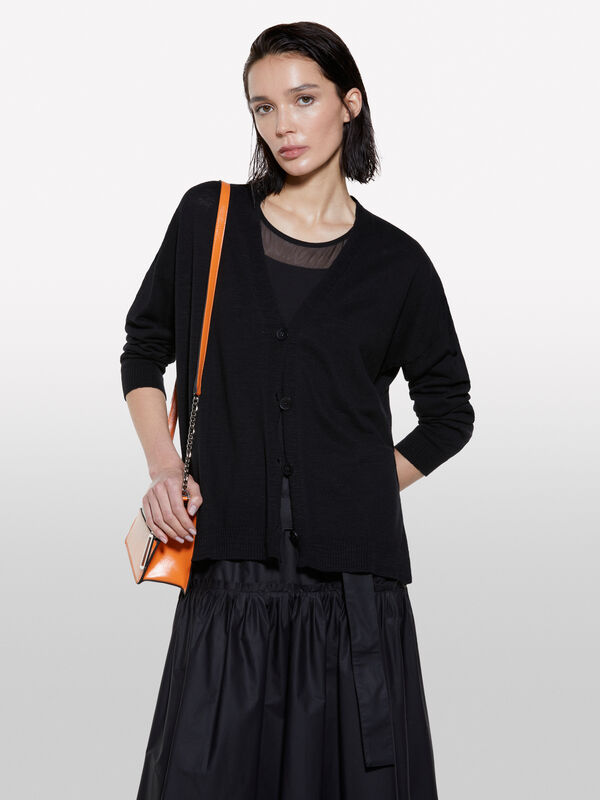 Cardigã preto de malha  - cardigãs para mulher | Sisley