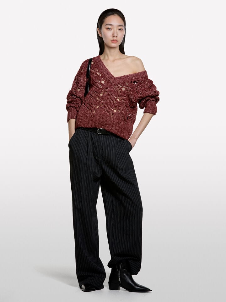 V NECK SWEATER L/S Mulher