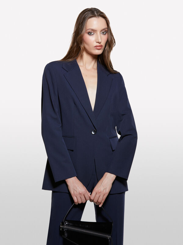 Blazer regular fit azul-escuro - blazers para mulher | Sisley