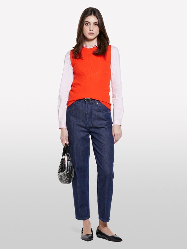 Top de malha laranxa Top de malha laranxa - tops para mulher | Sisley