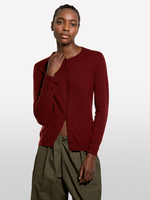 Cardigã regular fit vermelho tijolo - cardigãs para mulher | Sisley