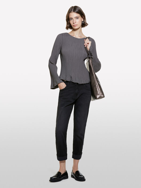 Jeans Lima preto slim carrot fit - jeans carrot fit para mulher | Sisley