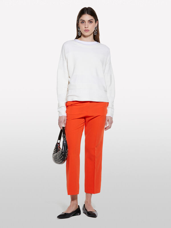 Calças flare fit vermelho - calças flare para mulher | Sisley