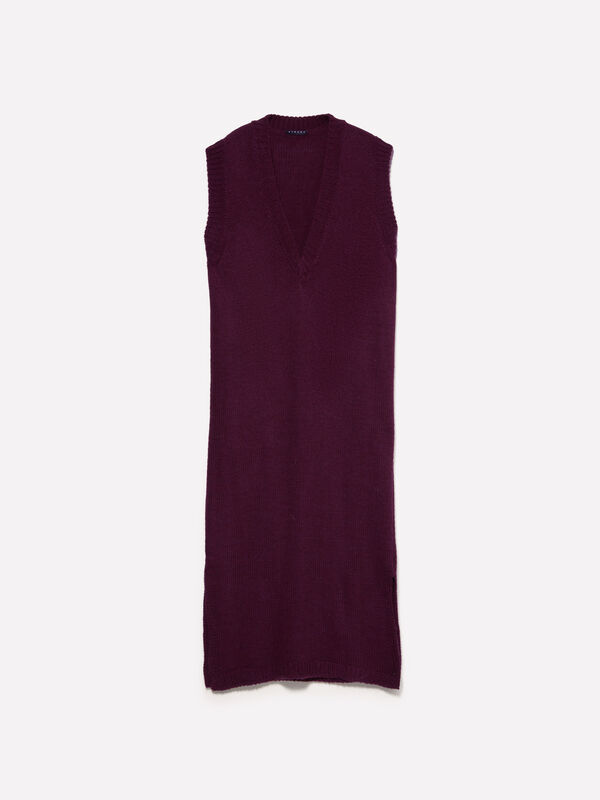 Vestido colete de malha - vestidos midi para mulher | Sisley