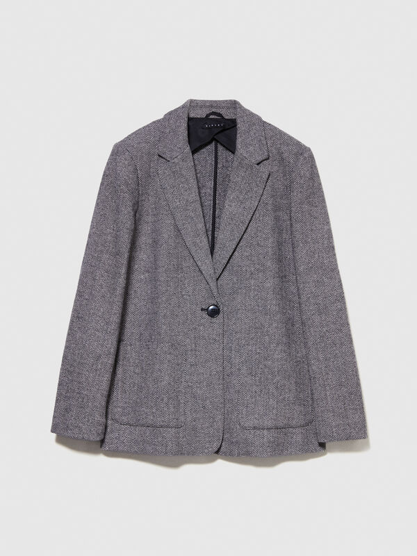 Blazer cinzento em mistura de lã - blazers para mulher | Sisley