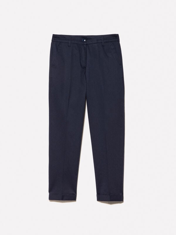 Calças azul-escuro cigarette Calças azul-escuro cigarette - calças skinny para mulher | Sisley