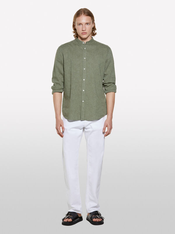 Jeans color Style 75 regular fit branco - jeans regular para homem | Sisley