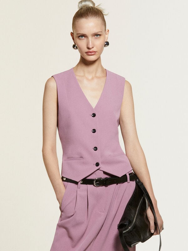 Colete malva slim fit - coletes para mulher | Sisley