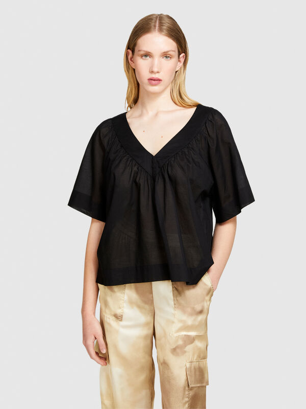 Blusa com decote em V - blusas para mulher | Sisley