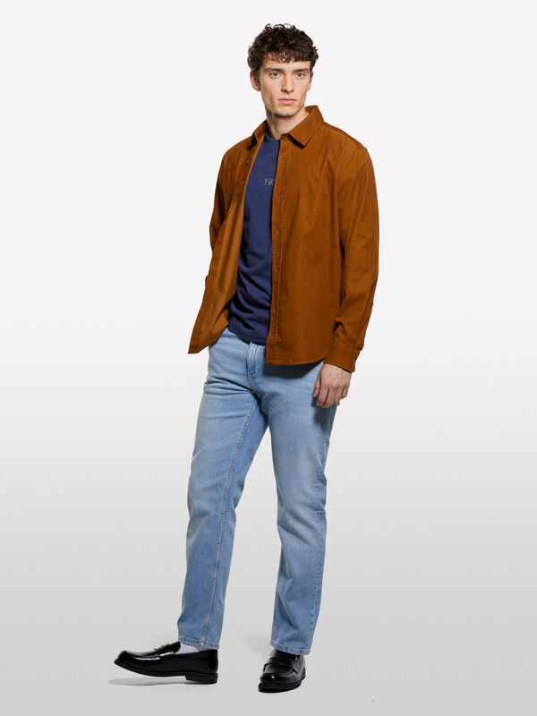 Calças slim comfort fit cinza-escuro - calças slim para homem | Sisley