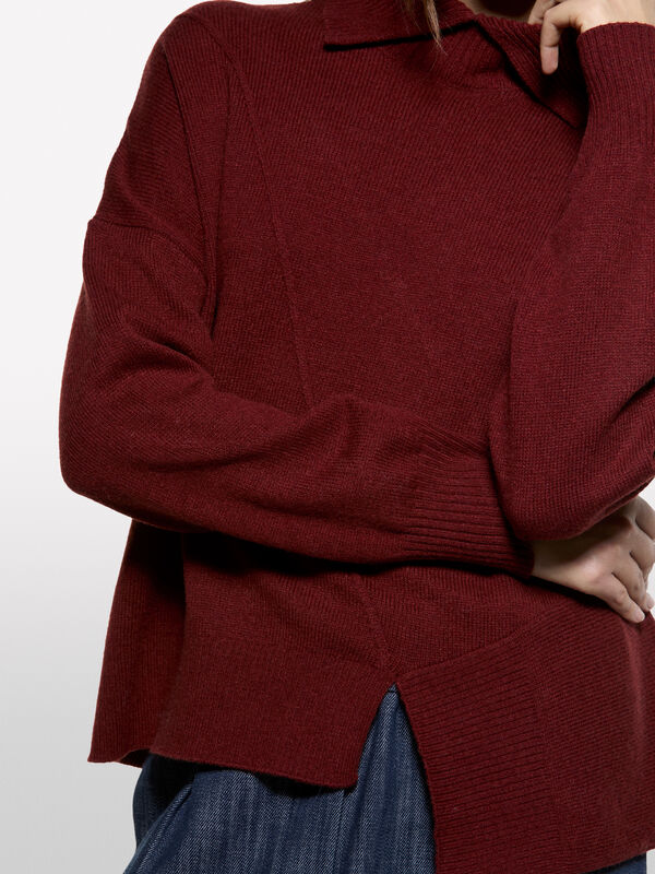 Camisola assimétrica com gola alta  - camisolas gola alta para mulher | Sisley