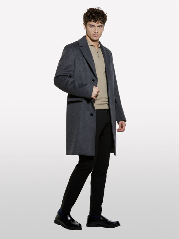 Polo de malha cor camel - camisolas decote em v para homem | Sisley