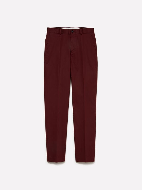 Calças slim comfort fit bordô Calças slim comfort fit bordô - calças slim para homem | Sisley