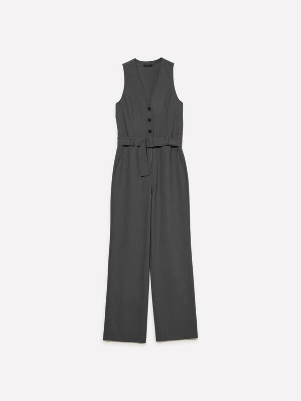 Macacão cinzento palazzo - macacões jumpsuits para mulher | Sisley