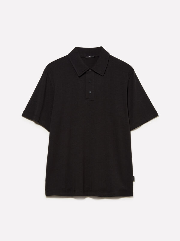 Polo slim fit preto - polos para homem | Sisley