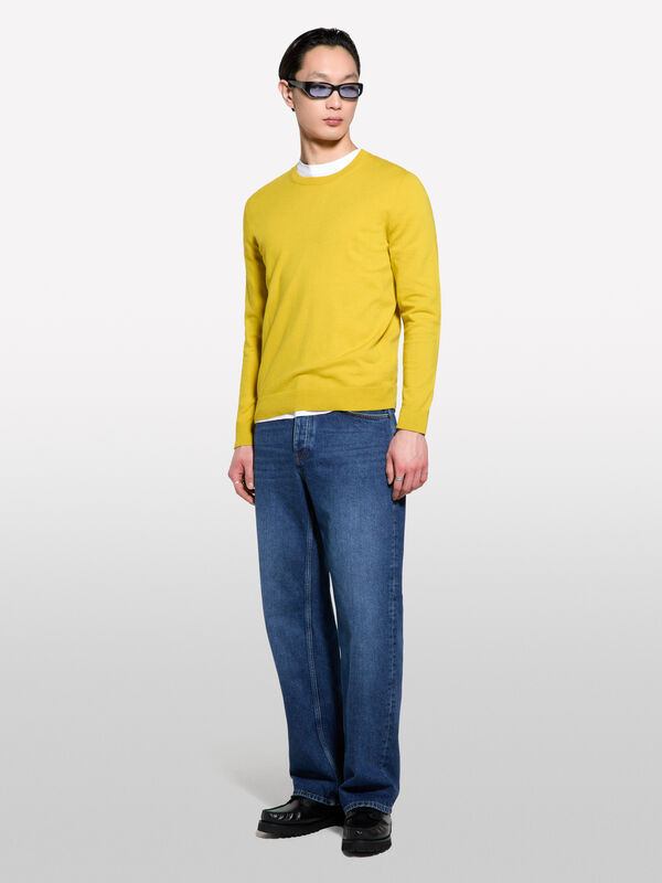 Camisola limão regular fit - camisolas gola redonda para homem | Sisley