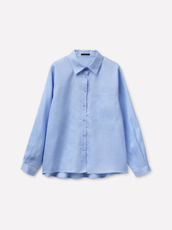 Camisa regular fit em linho puro - camisas para mulher | Sisley