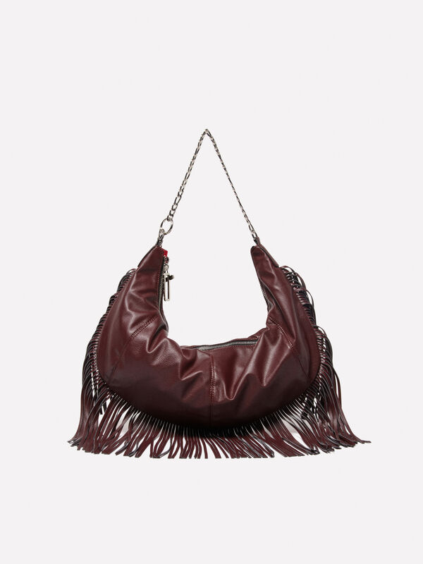 Bolsa bordô com franjas - bolsas tiracolo e de ombro para mulher | Sisley