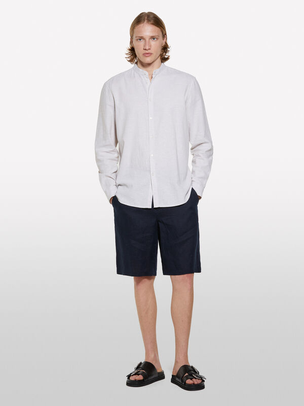 Camisa estilo coreano bege - camisas regular para homem | Sisley