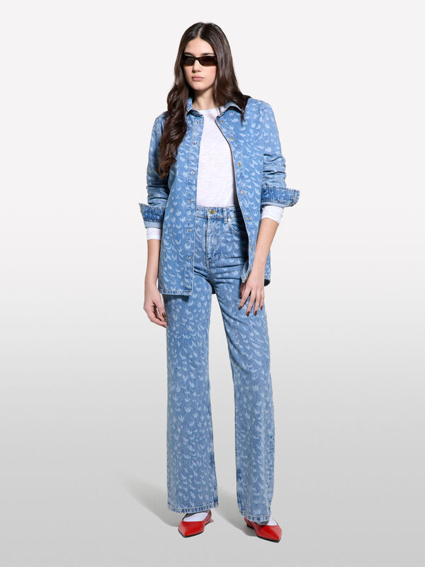 Camisa de jeans estampada - camisas para mulher | Sisley