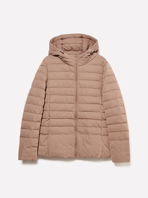 Casaco marrom acolchoado - casacos de penas e casacos acolchoados para mulher | Sisley