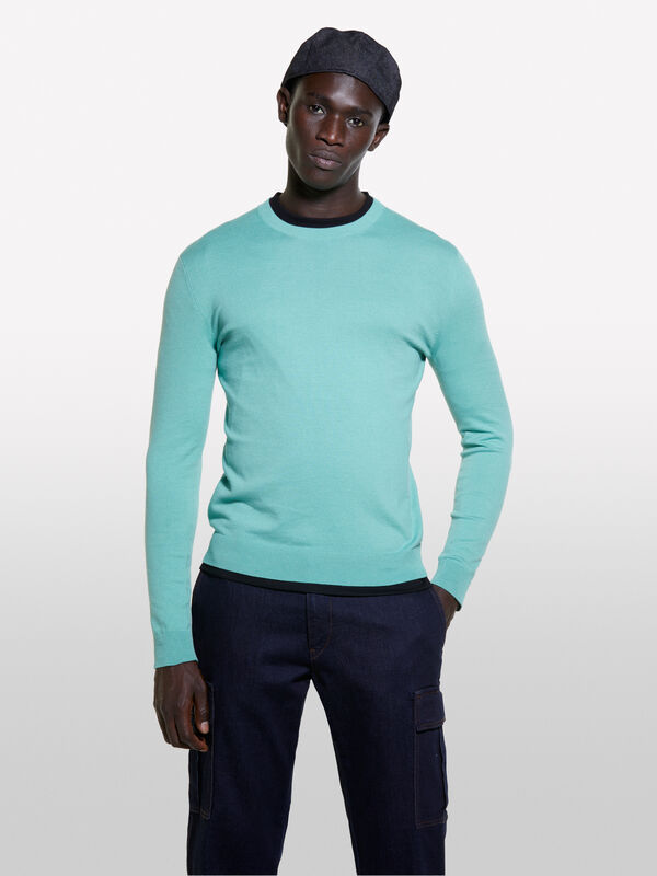 Camisola cor sólida - camisolas gola redonda para homem | Sisley