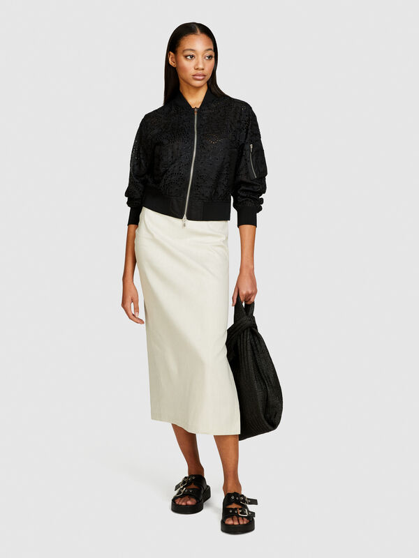 Bomber bordado - blusões e casacos para mulher | Sisley