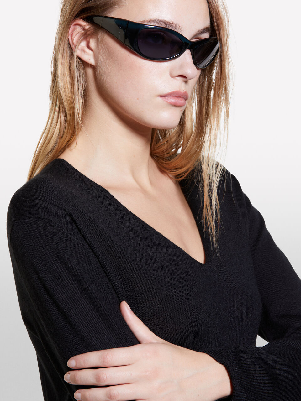 V NECK SWEATER L/S Mulher image number null