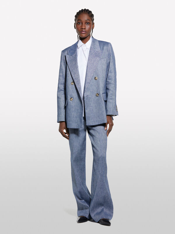 Calças palazzo efeito denim - calças palazzo para mulher | Sisley