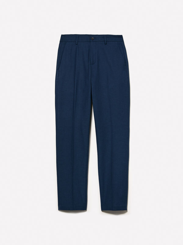 Cal&ccedil;as azul-escuro slim comfort fit - cal&ccedil;as slim para homem | Sisley