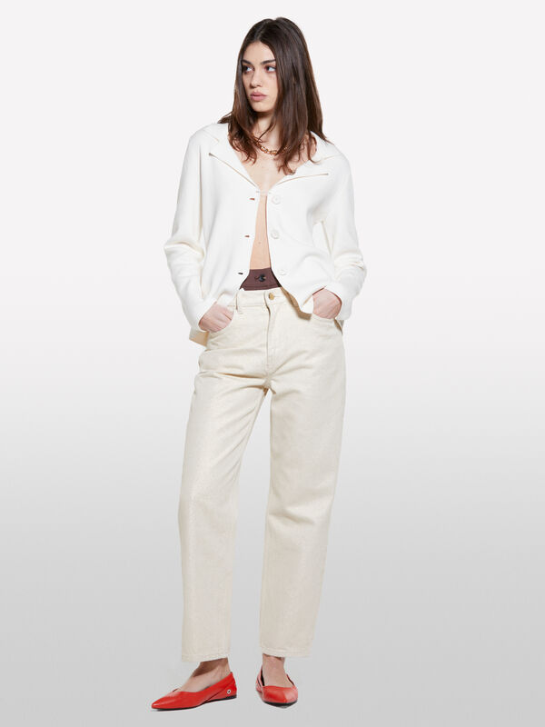 Blazer de malha branco nata - blazers para mulher | Sisley