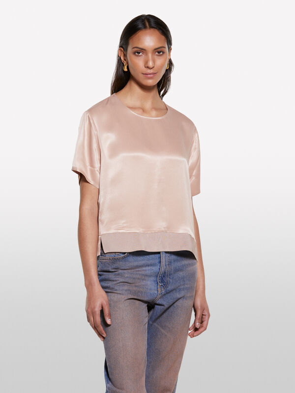 Blusa em cetim marrom - blusas para mulher | Sisley