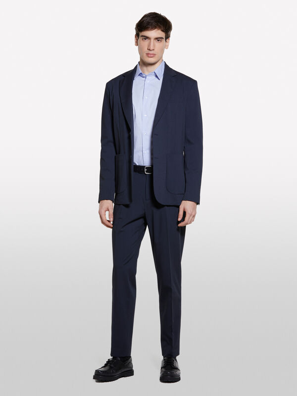 Calças cinza-escuro - calças slim para homem | Sisley